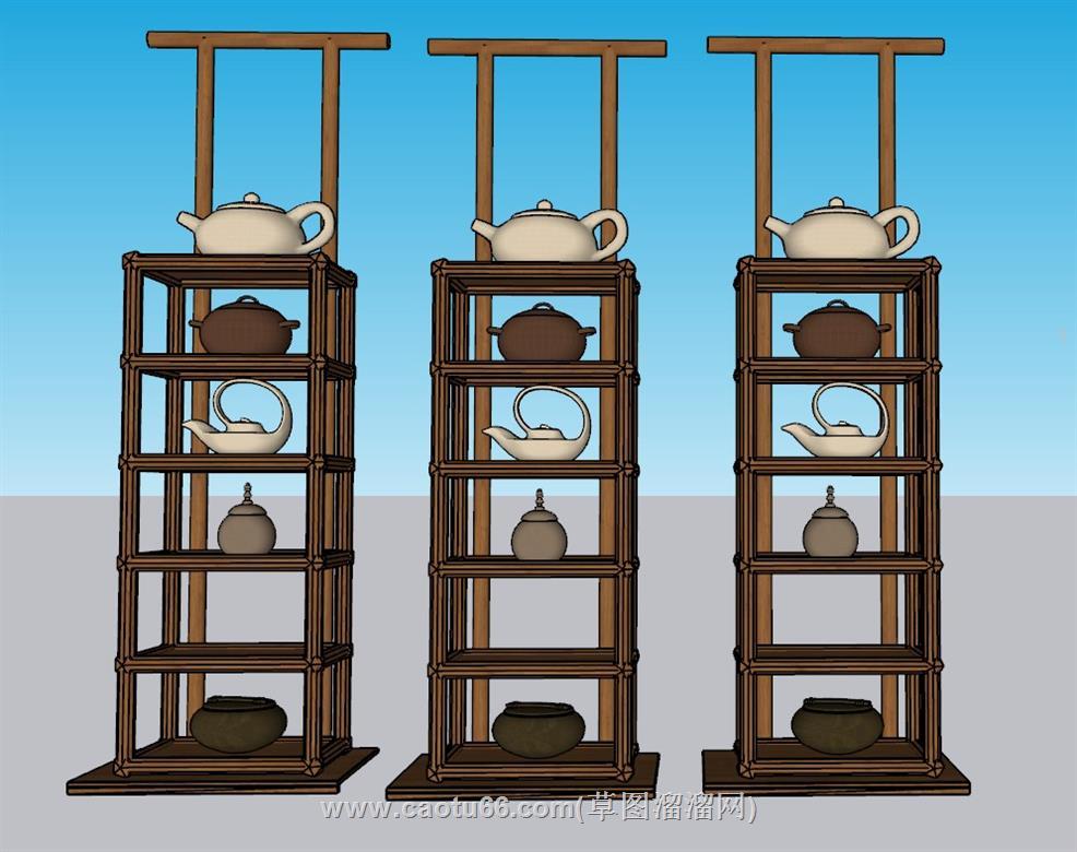 茶具茶壶紫砂壶SU模型 1