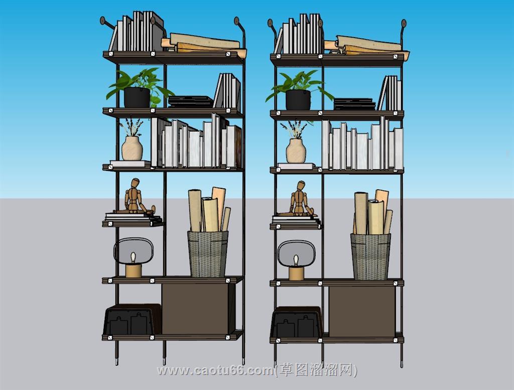 置物柜书架书柜SU模型 1