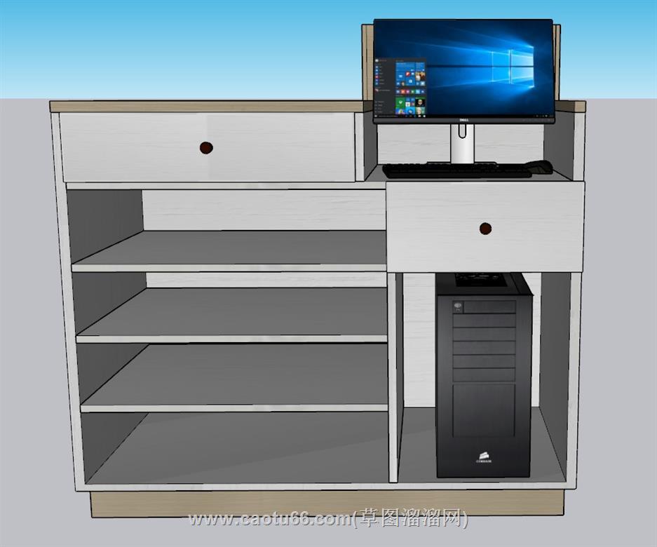 收银台前台柜SU模型 1