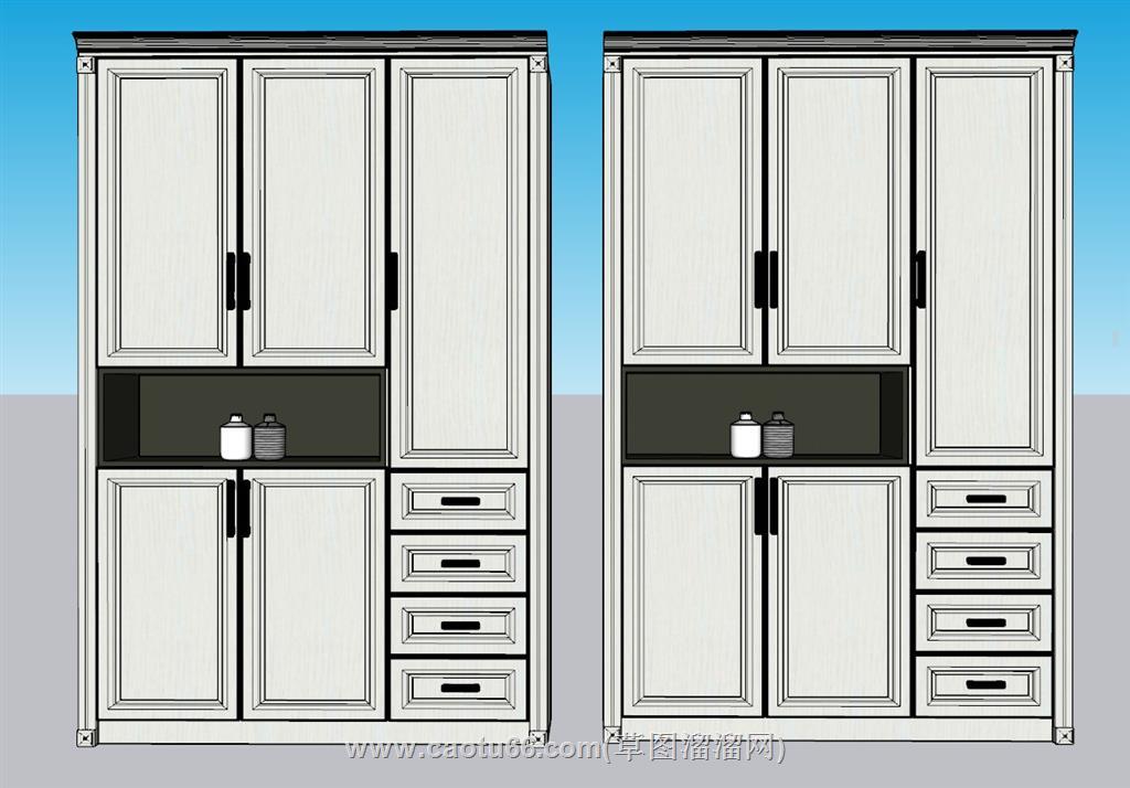 玄关柜进门鞋柜SU模型