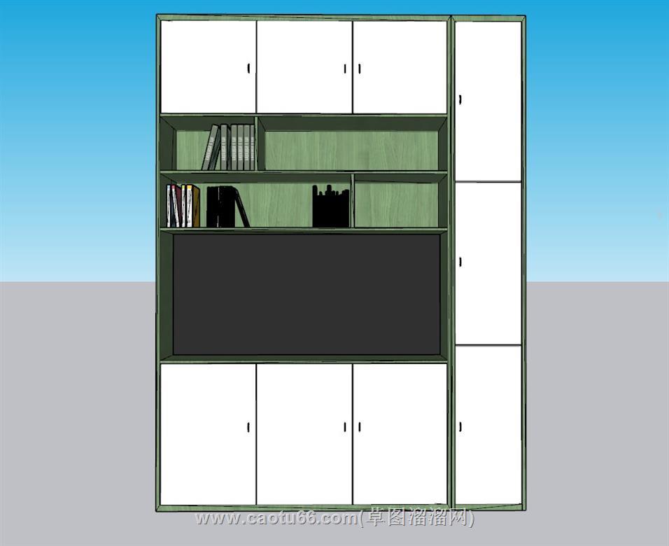 书柜置物柜SU模型 1