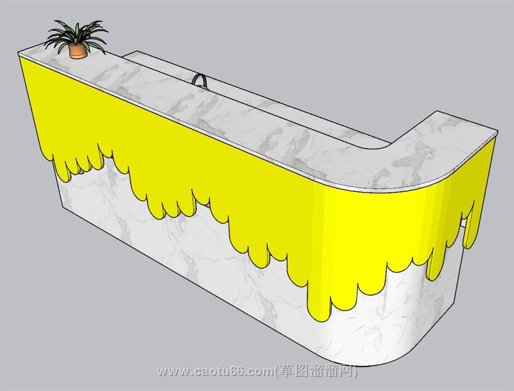 前台柜接待台SU模型 1