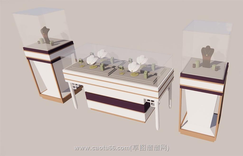 珠宝首饰展柜SU模型 1