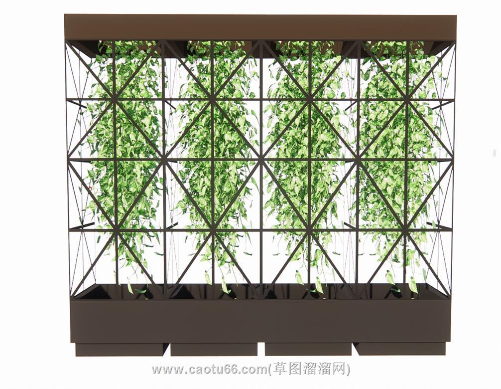 绿植柜装饰柜SU模型 1