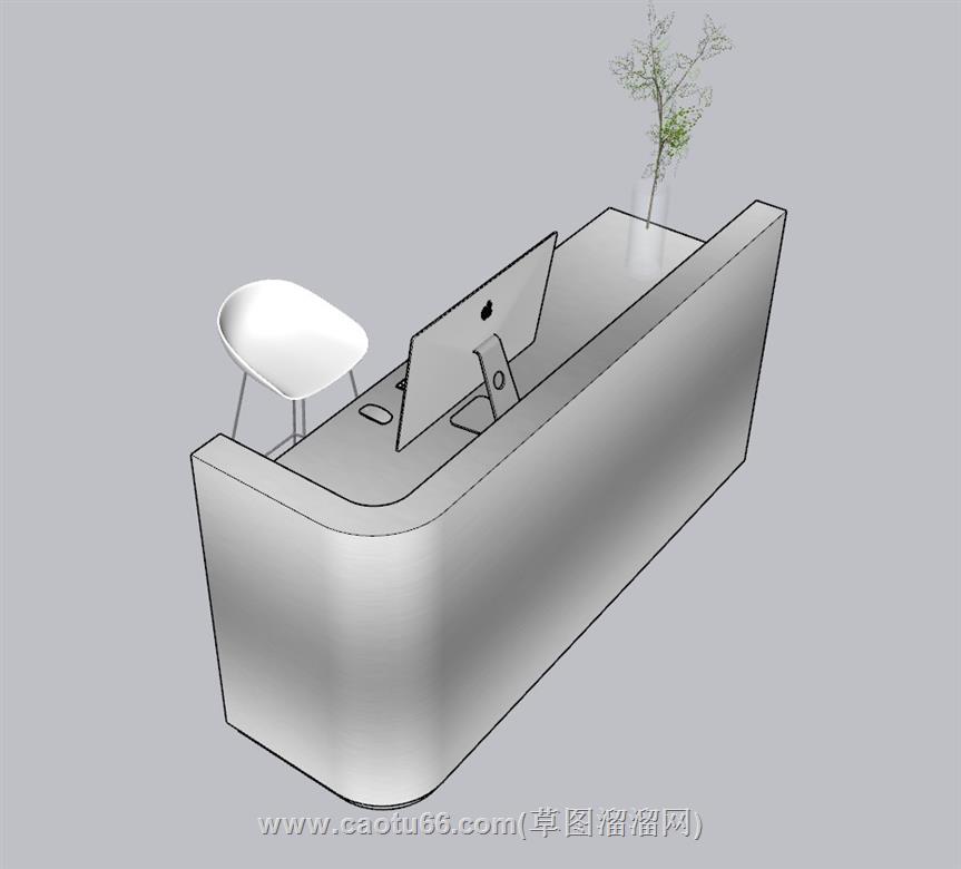 前台柜接待台SU模型 1