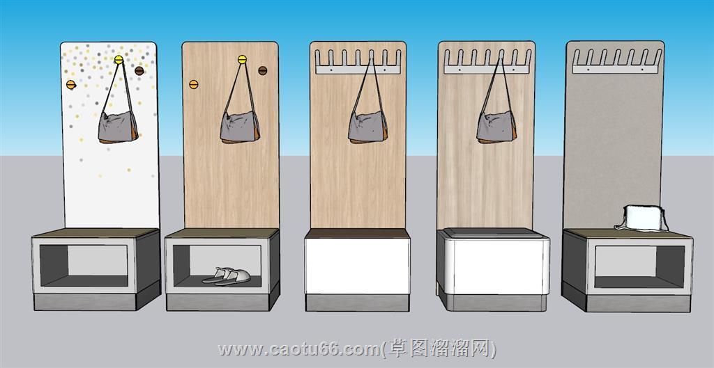 换鞋凳更衣凳SU模型 1