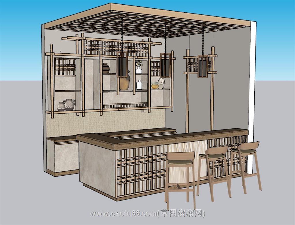 酒吧吧台SU模型