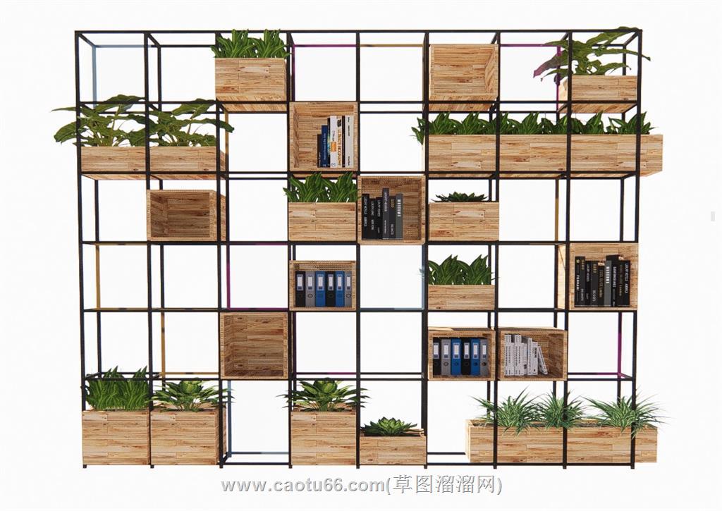 LOFT餐厅隔断SU模型 1