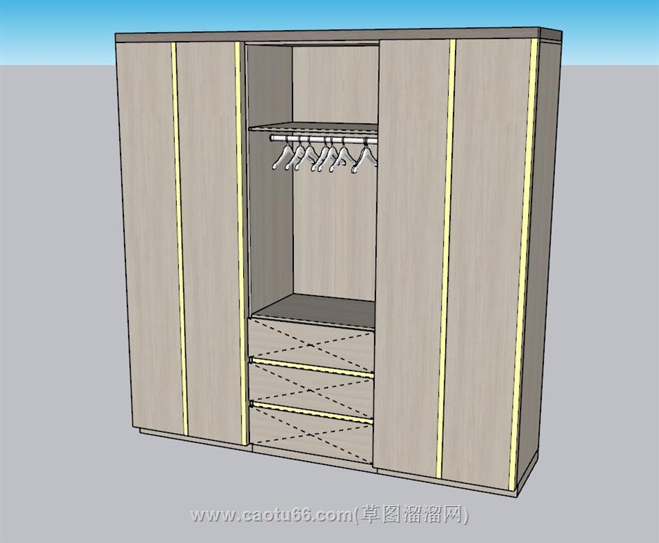 木柜衣柜SU模型 1