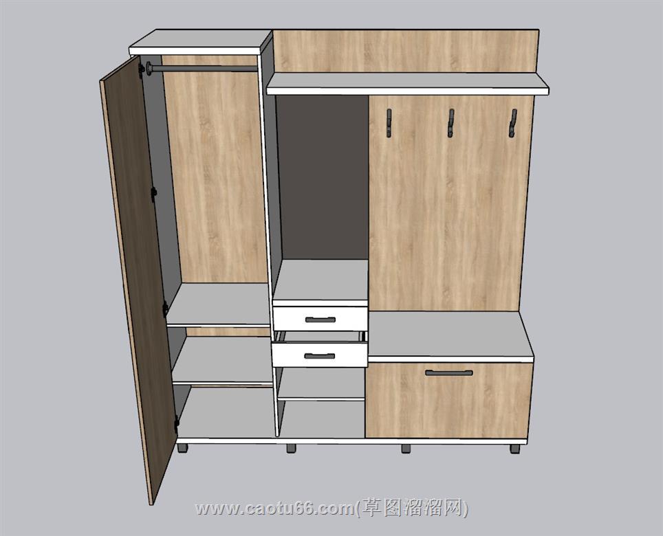 衣柜衣帽柜SU模型 1