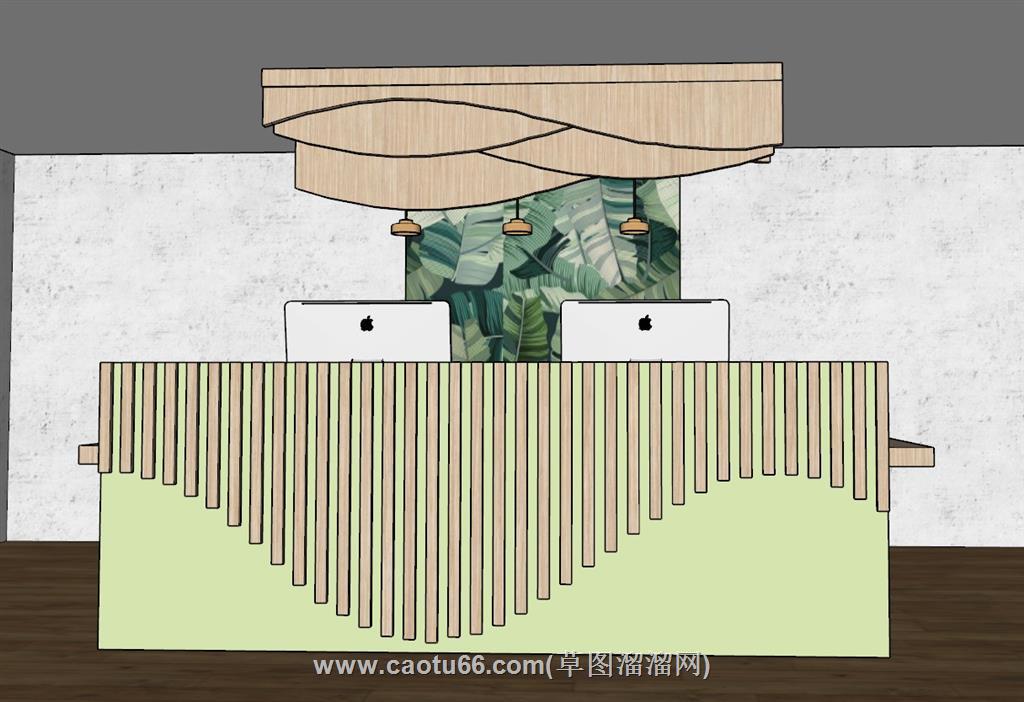 前台柜接待台SU模型 1