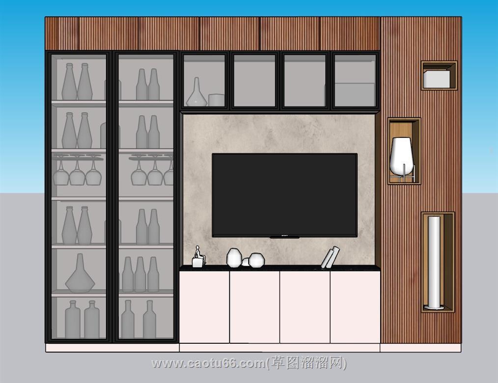电视柜酒柜SU模型 1
