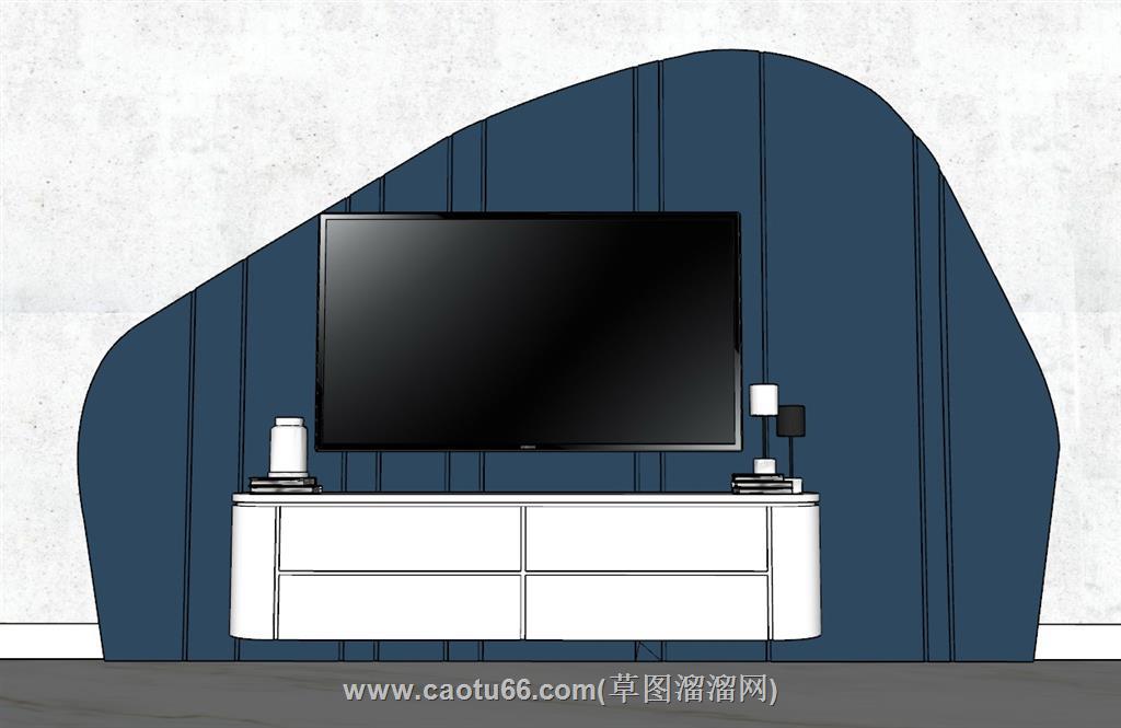 电视柜电视墙SU模型