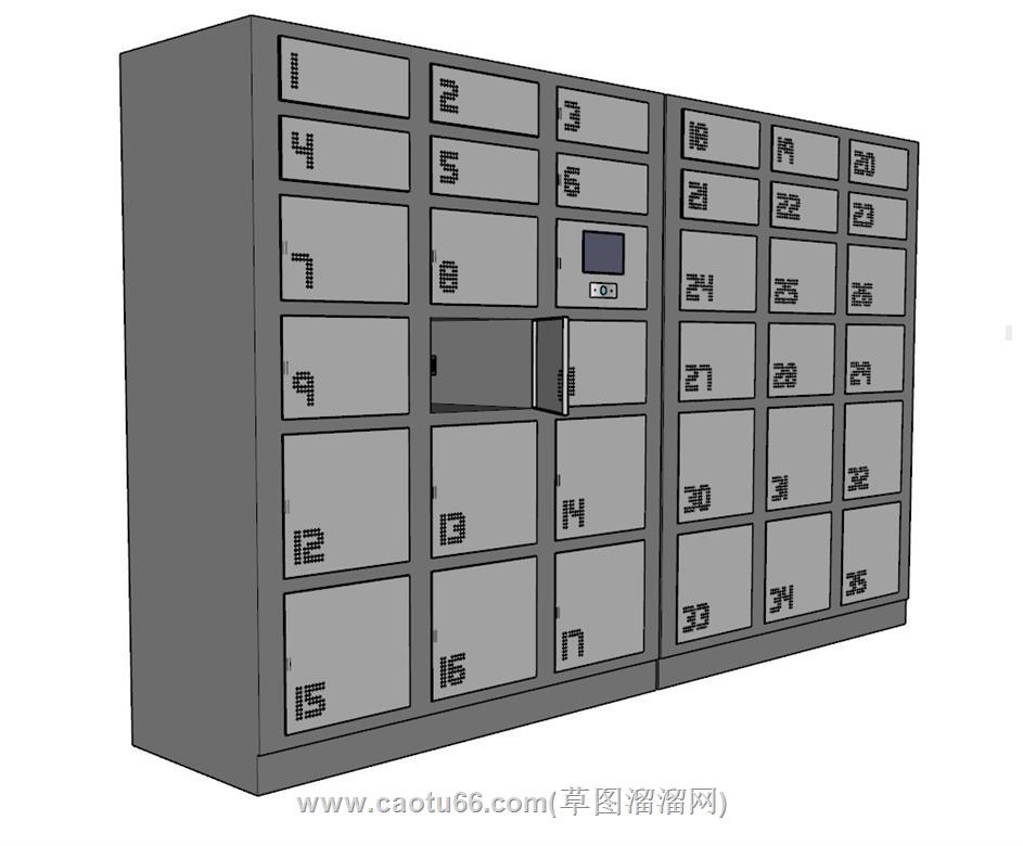 超市储物柜SU模型 1