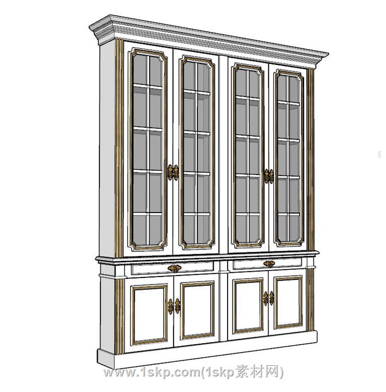 柜子书柜酒柜SU模型 3