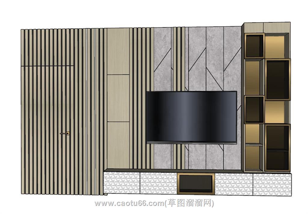 电视柜电视SU模型 1