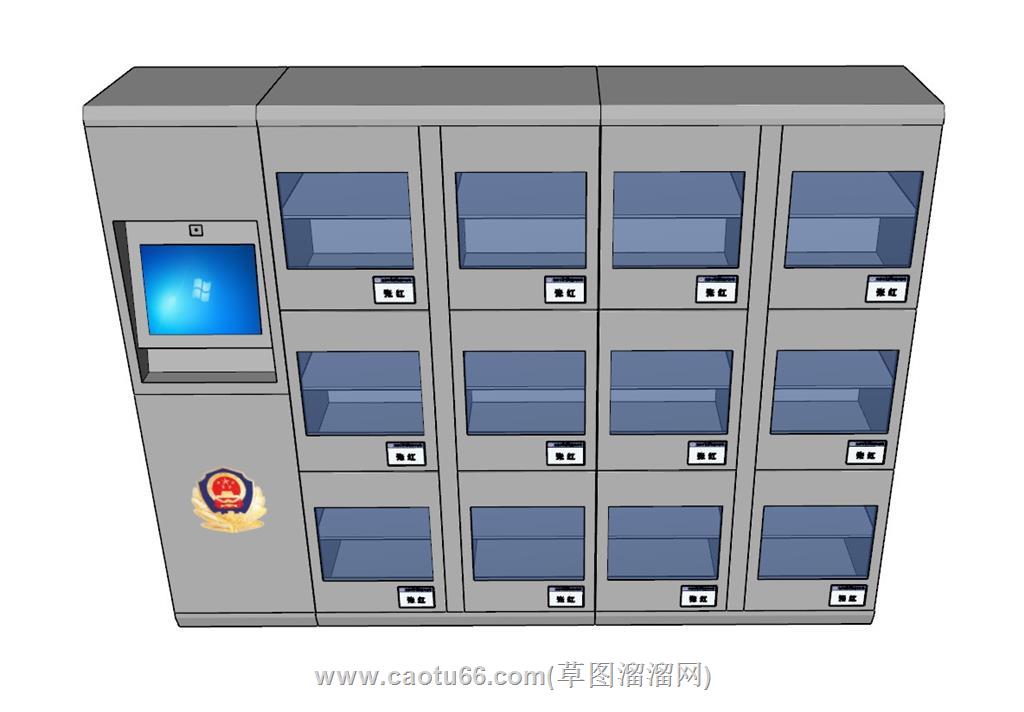 公安警察装备柜SU模型 2