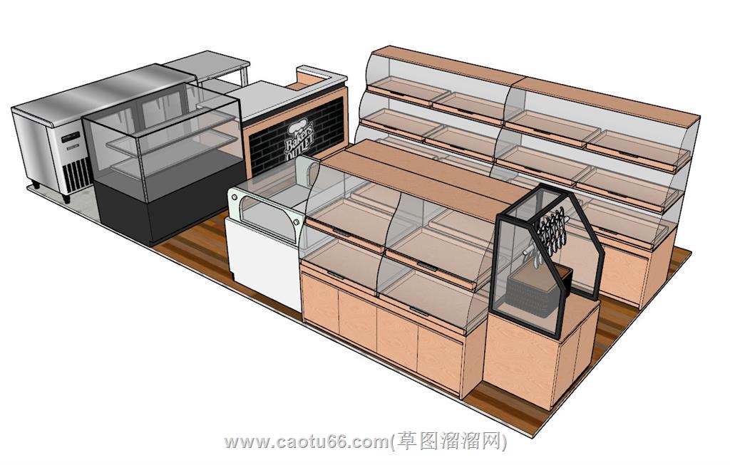 蛋糕展柜SU模型 1