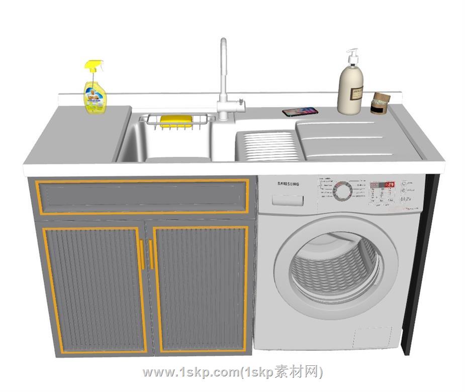 洗衣柜水池SU模型 1