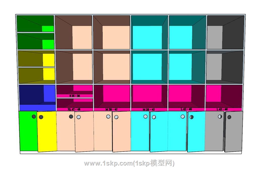 儿童置物柜SU模型 1