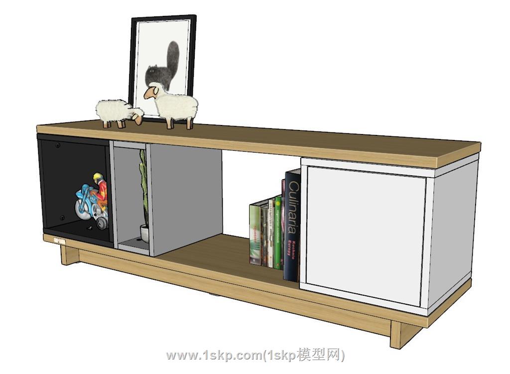 电视柜装饰柜SU模型 2