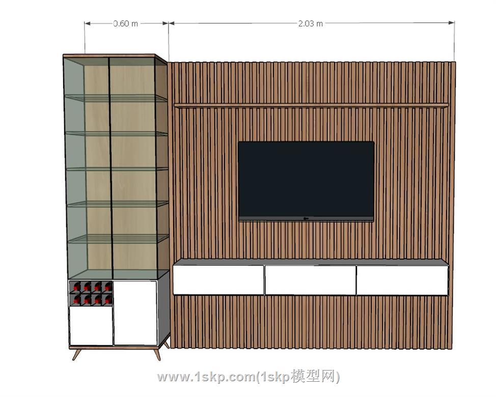 电视柜酒柜SU模型 1
