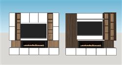 电视柜电视墙SU模型