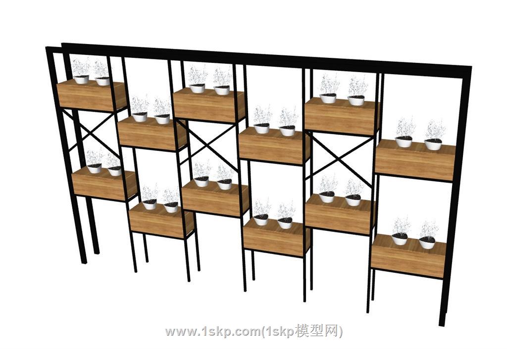 loft隔断柜SU模型 2