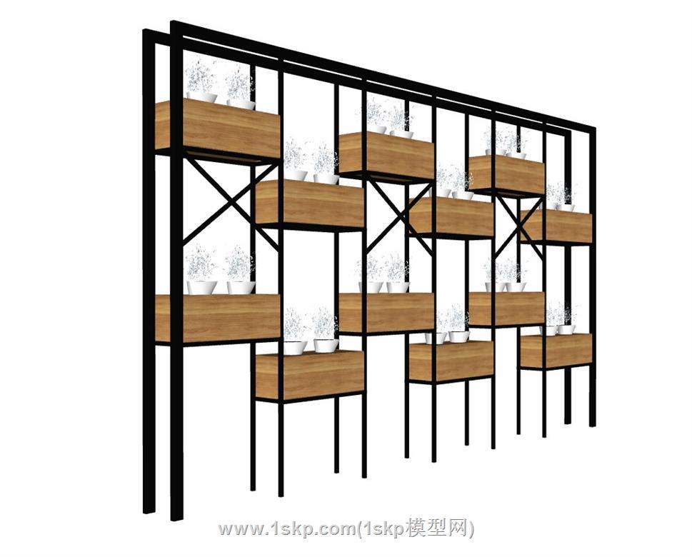 loft隔断柜SU模型 3