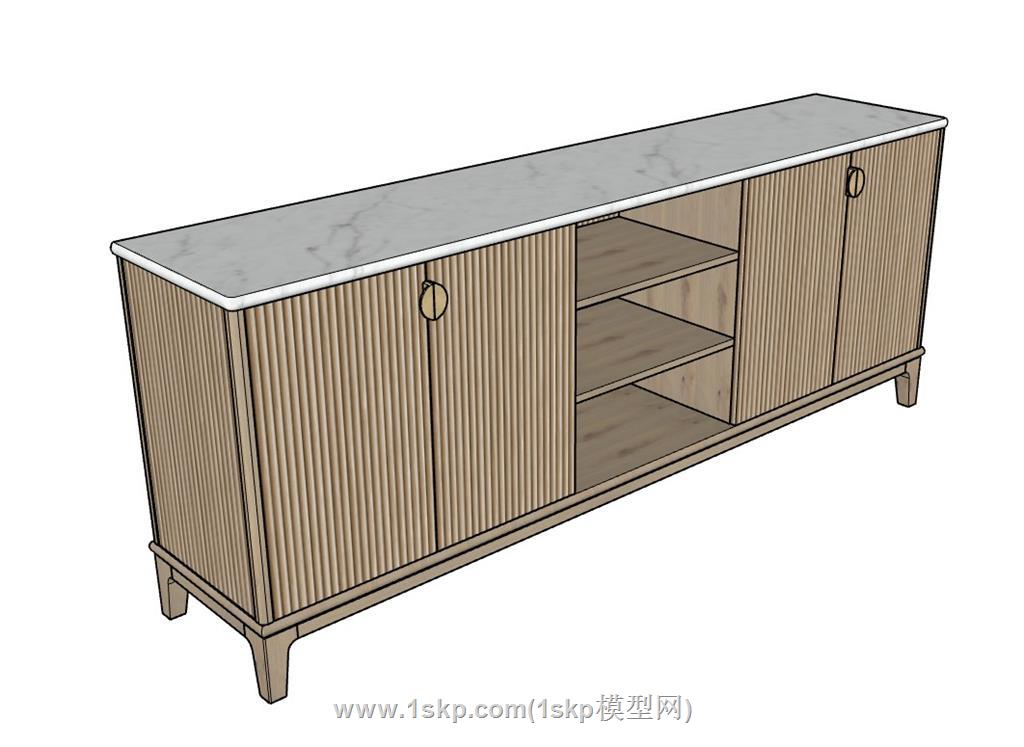 电视柜边柜SU模型 3