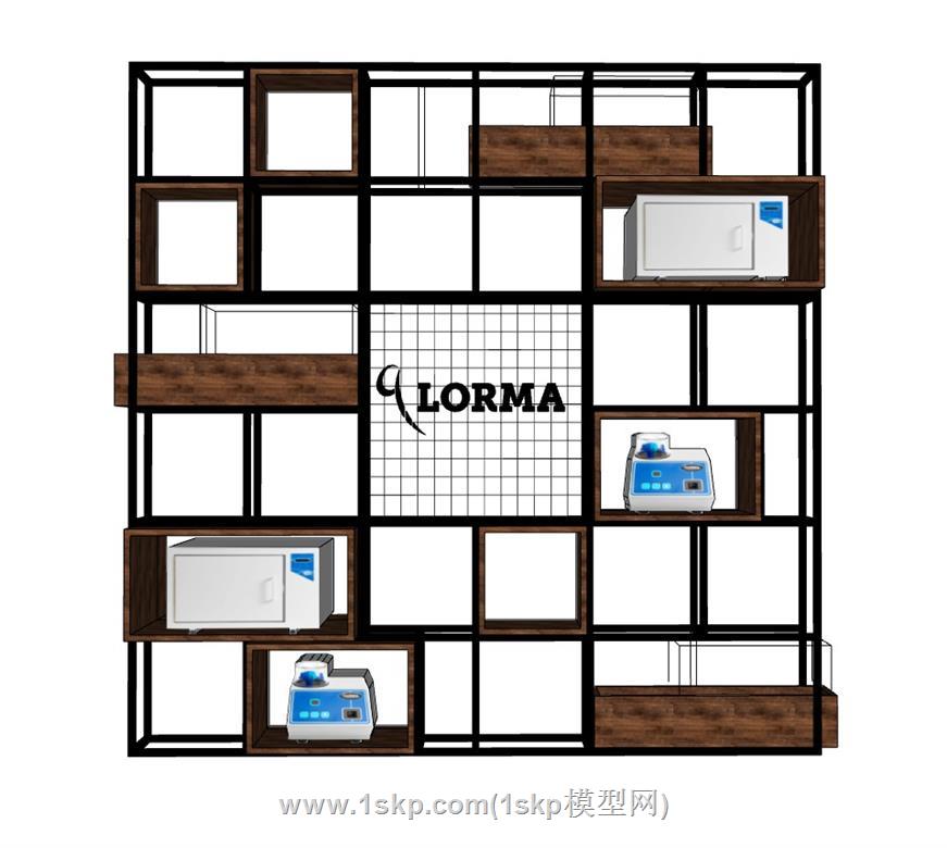 loft置物架隔断柜SU模型 2