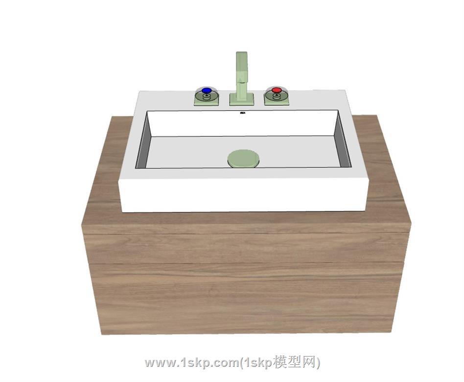 洗漱池浴室柜SU模型 1