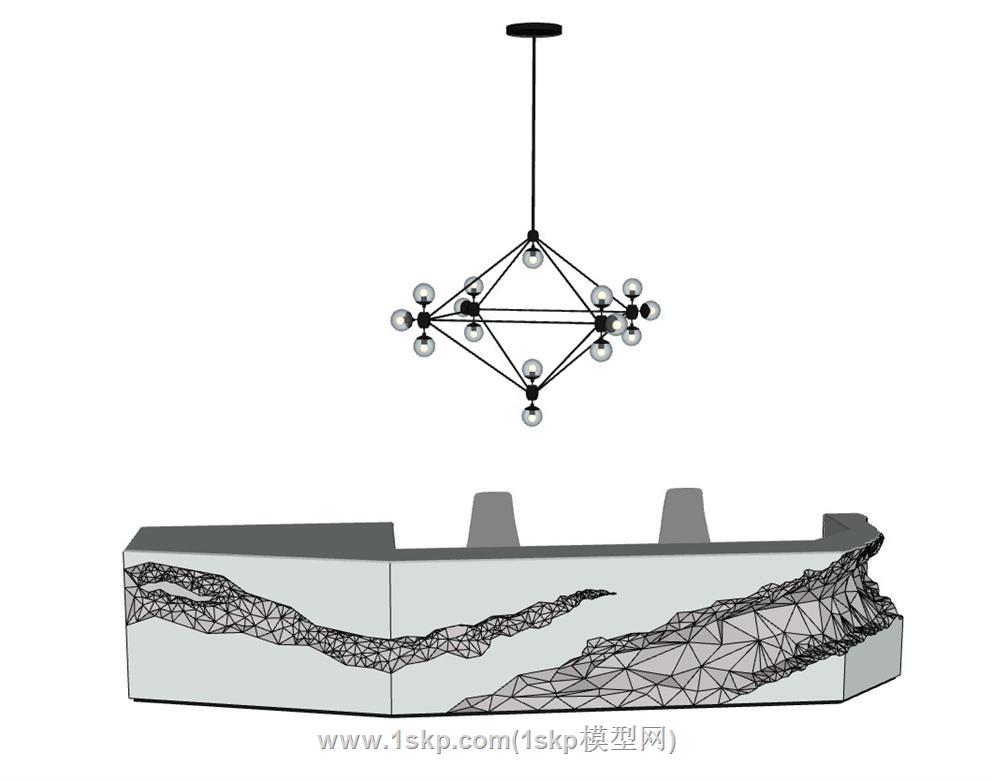 前台柜接待台SU模型 1