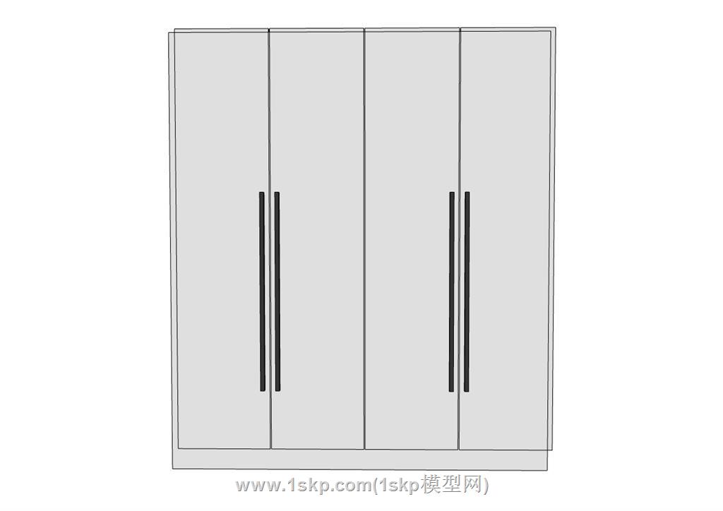 现代衣柜SU模型 1