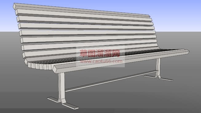 公园长椅草图SU模型 1