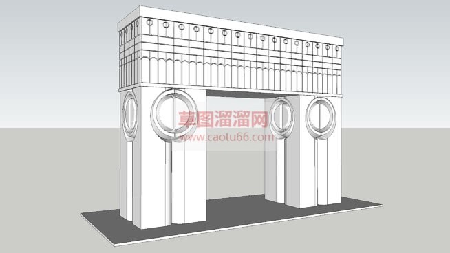 景墙观赏墙的SU模型 1