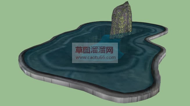 水景水塘怎么SU模型 1