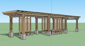 防腐木廊架亭SU模型 免费sketchup模型下载
