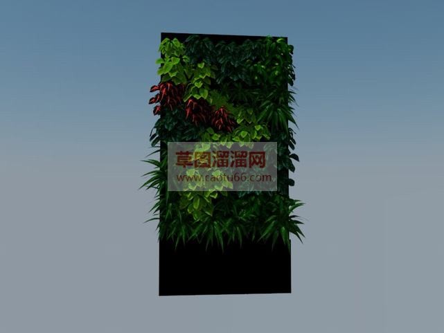 绿植墙植物背SU模型 1