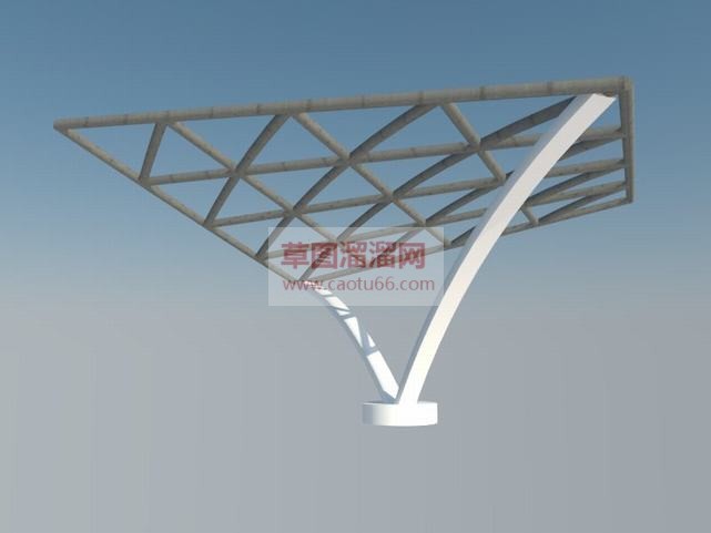 现代简易廊架SU模型 1