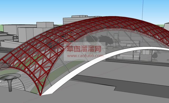 钢拉膜结构人SU模型 1