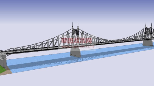 跨海大桥梁网SU模型 1