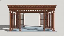 木质  廊架  花架亭