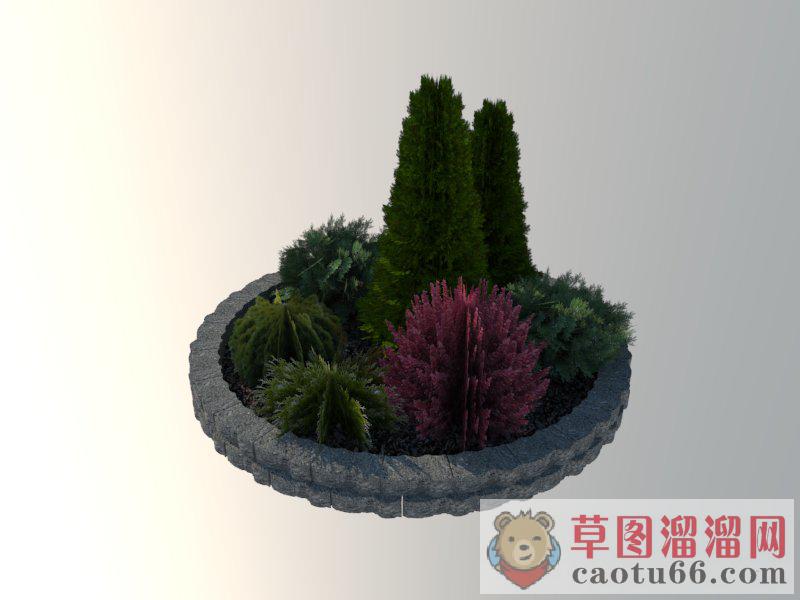 花坛植物SU模型 1