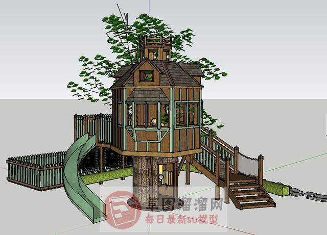 树屋房子住宅SU模型 1