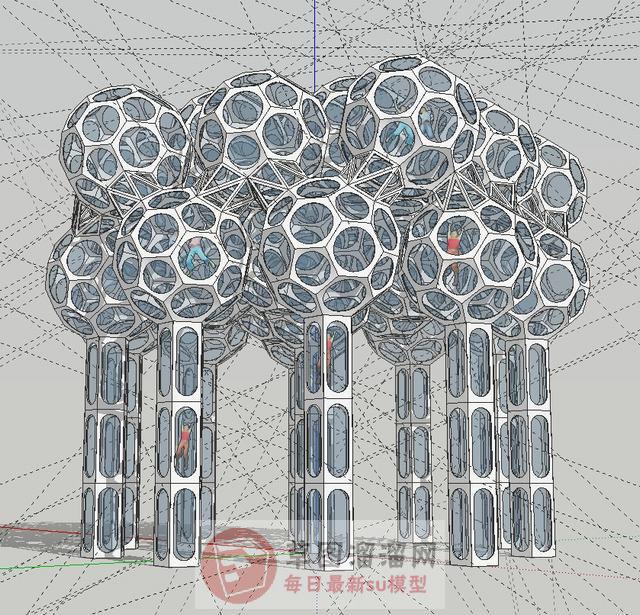 球形廊架SU模型 1