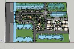 小区公园绿化SU模型 免费sketchup模型下载