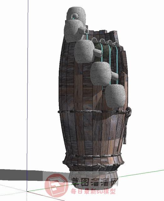 陶艺水景景观SU模型 2