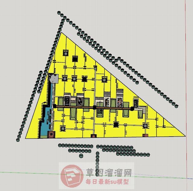 公园规划景观SU模型 1