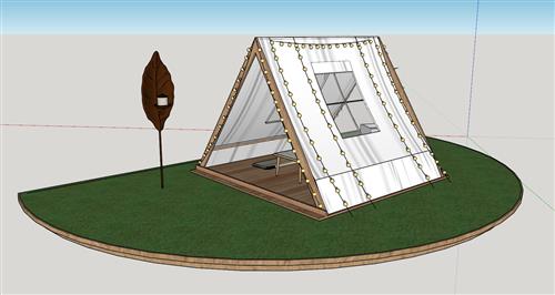 露天帐篷SU模型 2